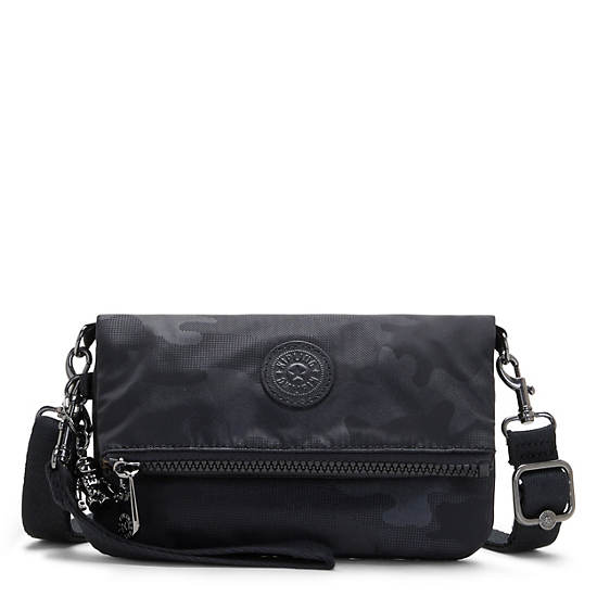 Kipling Lynne 3-in-1 Convertible Crossbody Bags Black Camo Embossed | CA 1187UZ